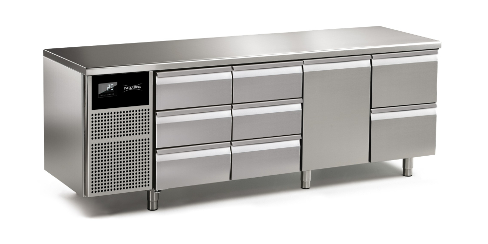 Everlasting PROFESSIONAL 70-90 Under Counter Fridge 4 Section with Drawers