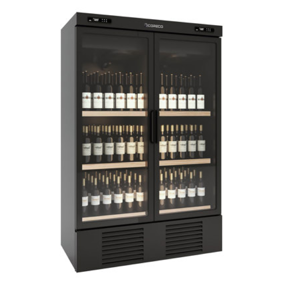 Coreco CARW-125 Wine Display Cooler Black with Twin Glass Doors