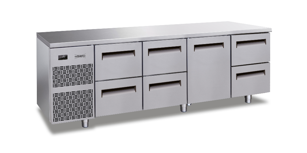 Everlasting EASY GN1/1 Fridge Under Counter 4 Section with Drawers