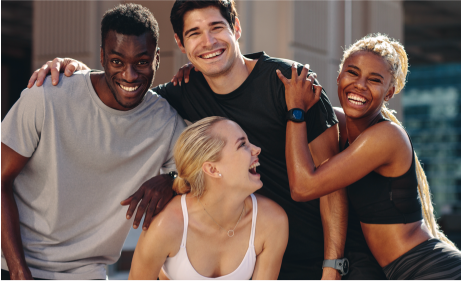 Group of friends enjoying a moment together