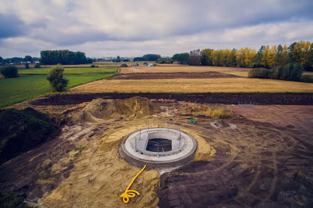 The foundation works for the Storm wind farm in Lokeren are almost complete.