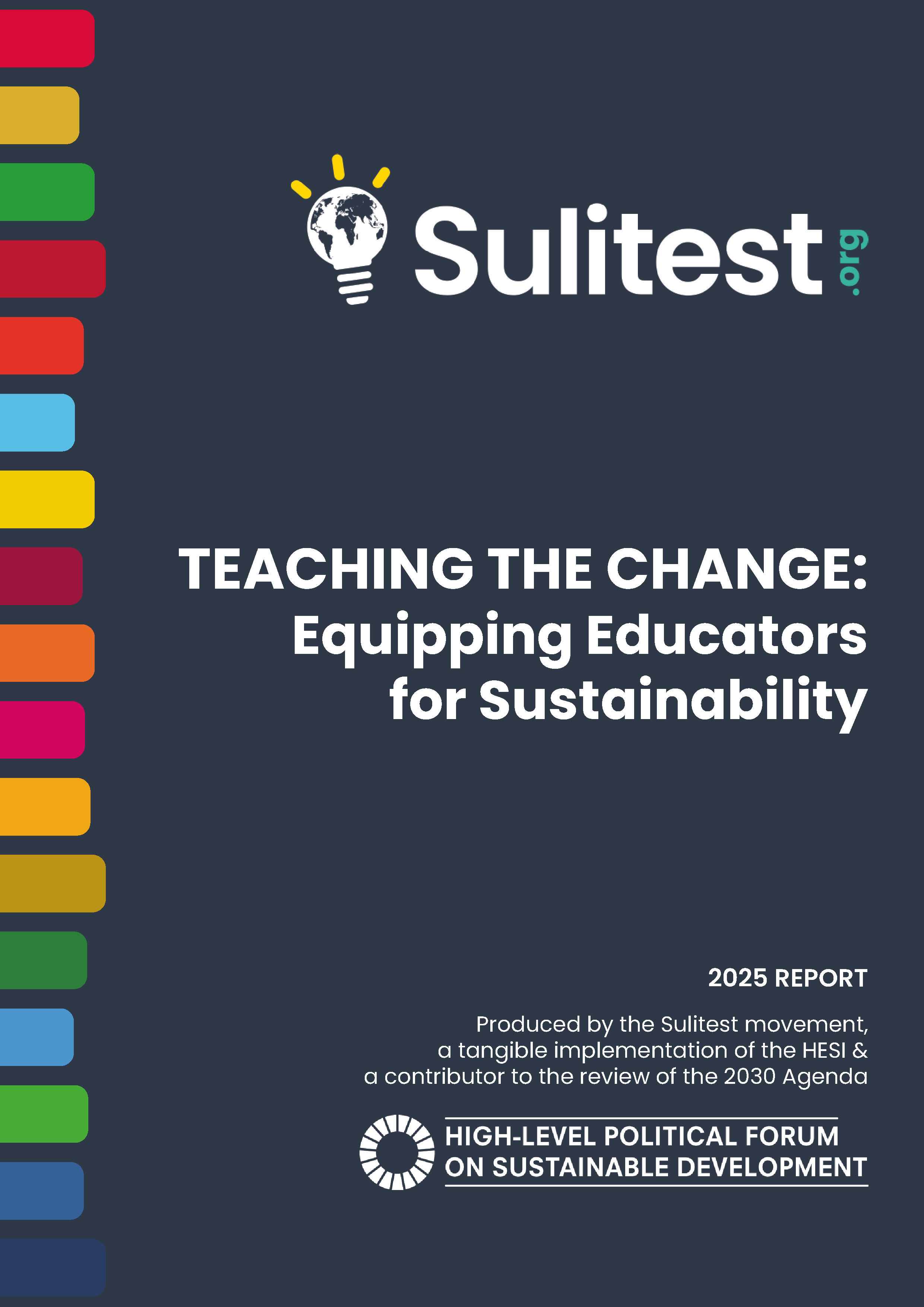 Cover image of the Sulitest report on advancing sustainability literacy, focusing on equipping educators and bridging knowledge gaps for the Global Goals.