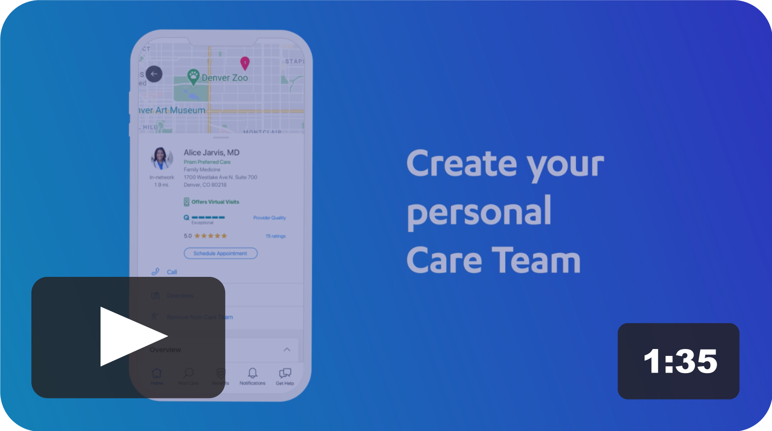 Search for care video preview