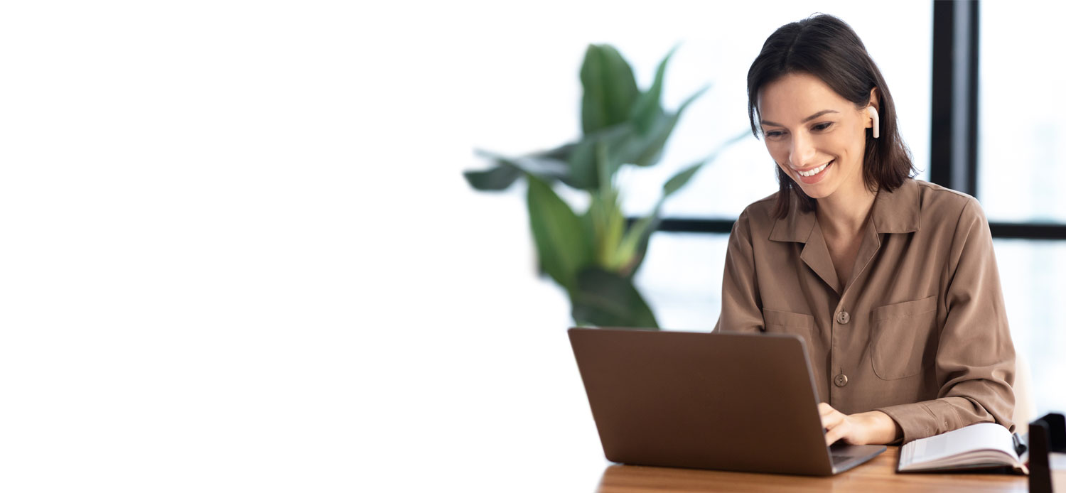 woman looking at device
