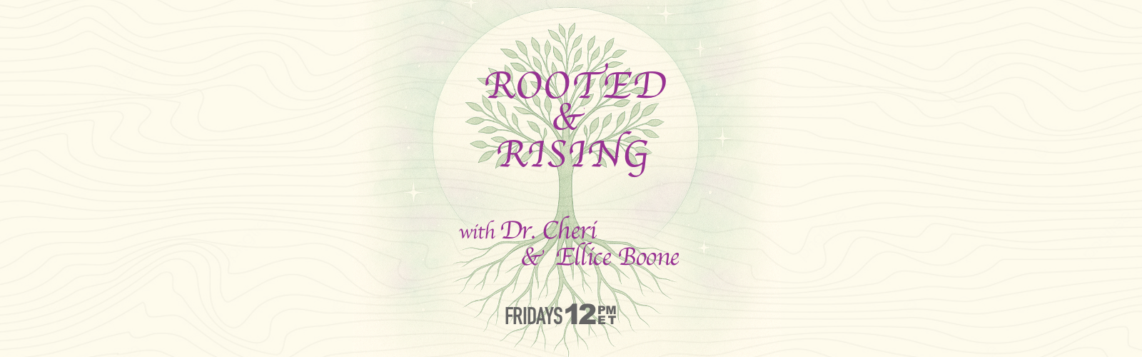 Podcast cover for Rooted & Rising with Dr. Cheri & Ellice Boone, featuring real stories and tools for trauma recovery, alternative healing, and personal transformation.
