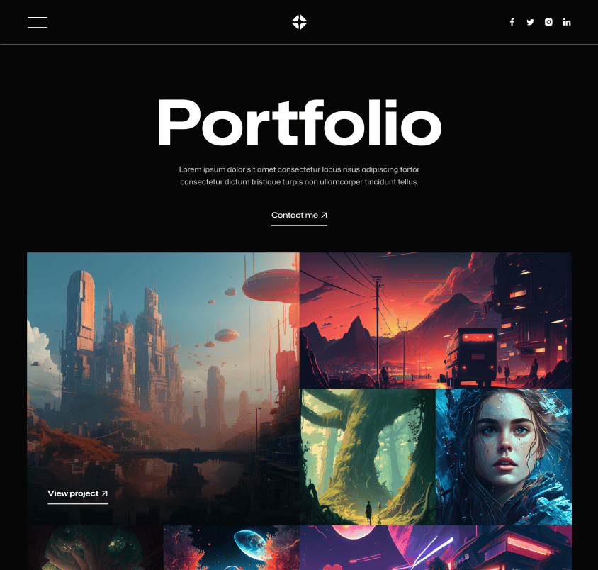 Illustrator X - Portfolio Page - Darkmode Portfolio Webflow Template