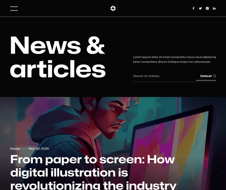 Illustrator X - Blog Page - Darkmode Portfolio Webflow Template