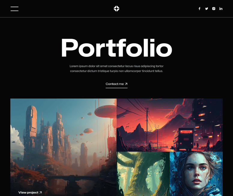 Illustrator X - Portfolio Page - Darkmode Portfolio Webflow Template