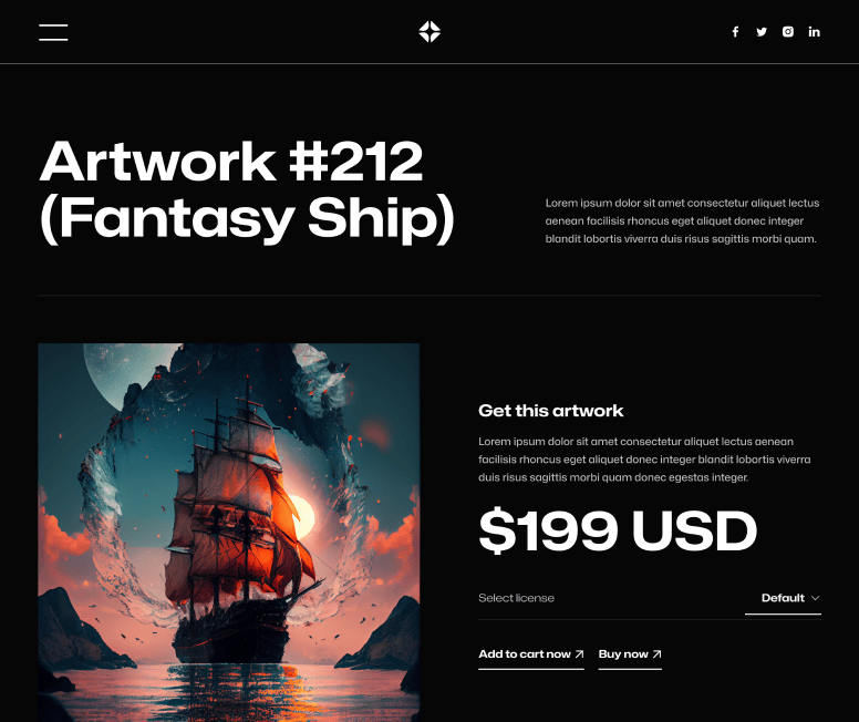 Illustrator X - Single Product Page - Darkmode Portfolio Webflow Template