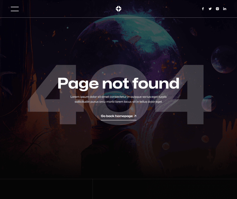 Illustrator X - 404 Page - Darkmode Portfolio Webflow Template