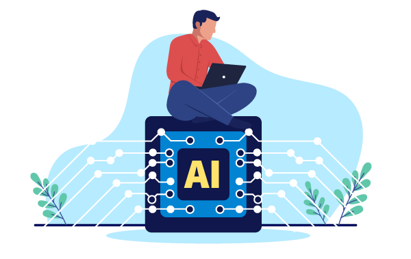 Generative Engine Optimization - Man working with AI