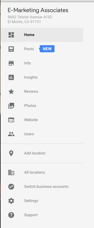 Google My Business Posts create page