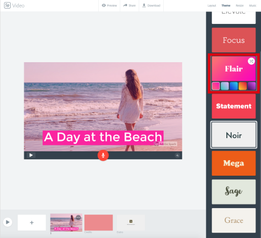 adding themes in adobe spark