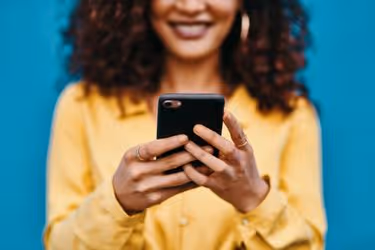 Woman using her mobile phone
