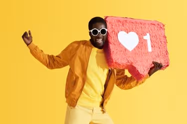 Man with a social media icon