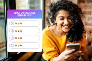 Woman doing a funny quiz