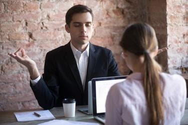 Man trying to maintain his calm