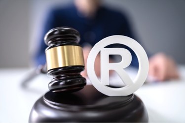 Trademark icon and a gavel
