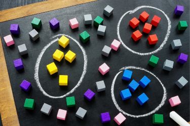 squares grouped by color