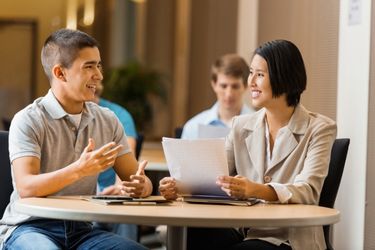 Interviewing a student