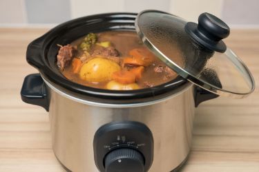 Stew cooked in a slow cooker