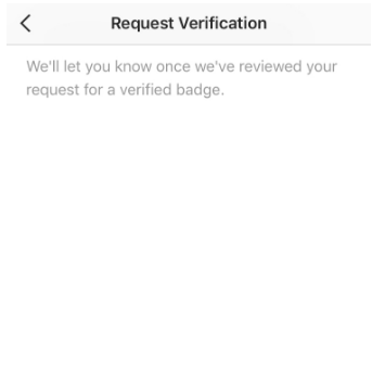 request verification message on Instagram
