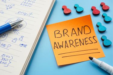 Post it with the words "Brand Awareness"