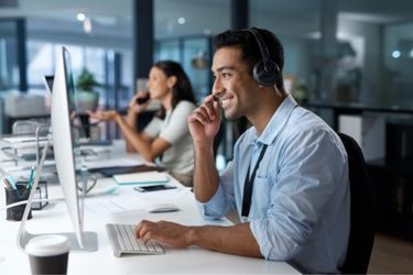 Employee doing sales calls