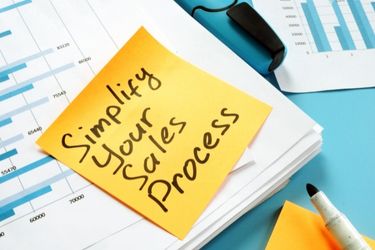 Sticky note that says "Simplify your sales process"