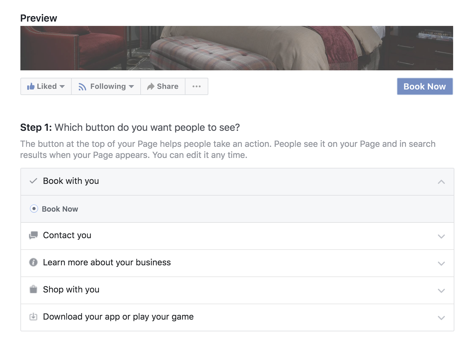 pop-up window when creating 'book-now' button