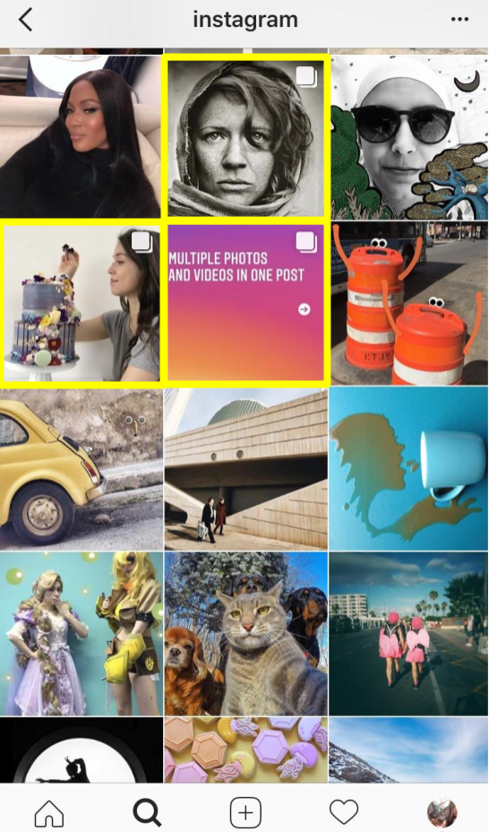 how to tell if post has multiple photos and videos on instagram
