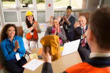 Safety coordinator training the staff
