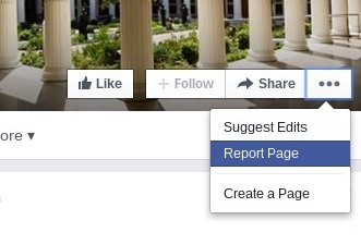reporting a facebook page
