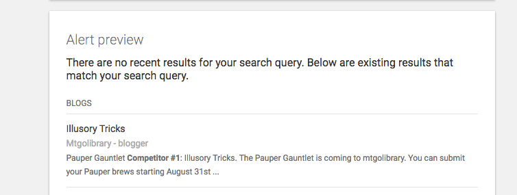 previewing your google alerts