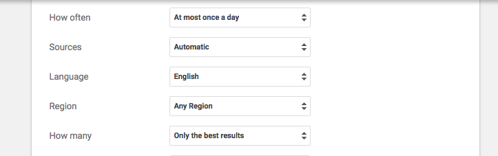 setting up google alerts