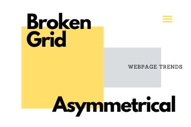 broken grid asymmetrical webpage trends