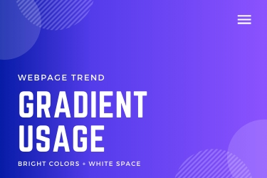 gradient usage bright colors and whitespace