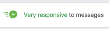 'very responsive to messages' badge on facebook