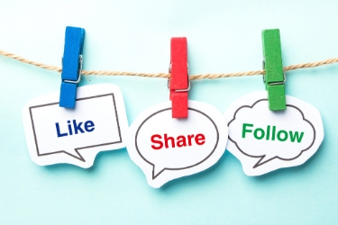 like, share, follow thought bubbles