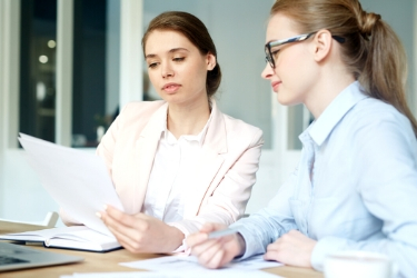 CPA explaining finances to the customer