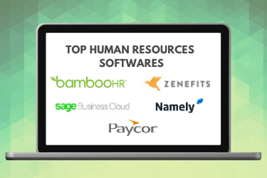 Laptop with Top human resources software logo