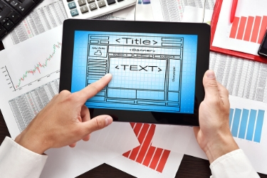 Website wireframes during the de planning process.