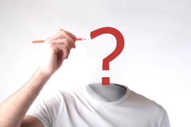 Man with a question mark symbol in his head