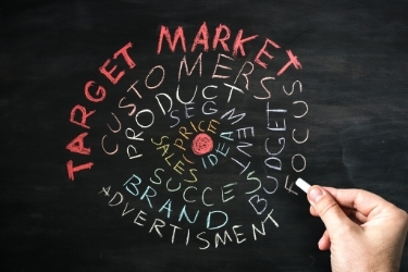 Target Market drawn in chalkboard