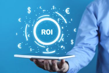 Tablet with ROI letters coming out