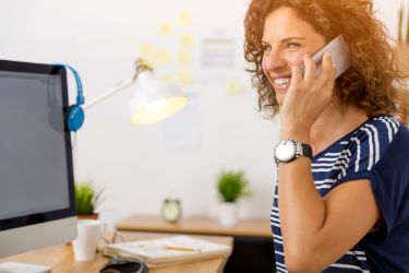 Woman doing lead calls