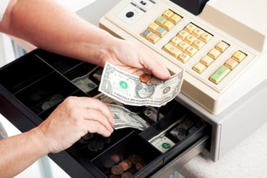 Person managing the cashier