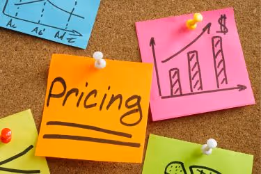 Sticky Note with the word "Pricing"