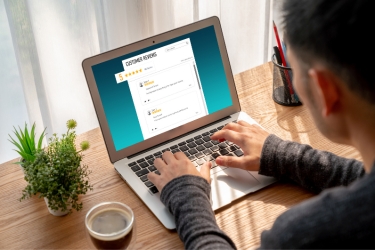 Man monitoring online reviews