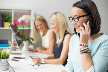 Sales team making calls